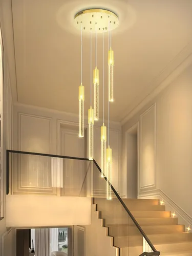 Miniatura 12 de Flashing God Luces colgantes negras modernas LED para isla de cocina, mini luz colgante de cristal con luz LED regulable de cristal de burbujas