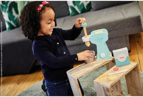 Miniatura 3 de Janod - Juego de mezclador pequeño de madera - Juguete de cocina Make-Believe - 6 accesorios incluidos - Adecuado para edades de 8 años en adelante