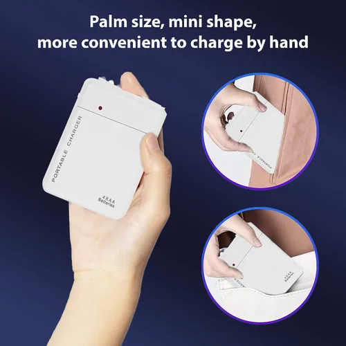 Miniatura 6 de Cargador de batería AA portátil para Xiaomi Redmi Go y cargador de emergencia con luz LED (toma 4 pilas AA) [blanco]