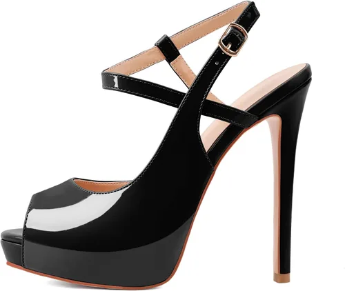 Miniatura 9 de Joseywade Sandalias de tacón alto con plataforma para mujer, sandalias de tacón alto con punta abierta, zapatos de vestir de fiesta de tacón
