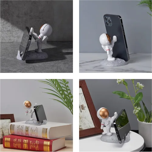 Miniatura 6 de Soporte de teléfono celular astronauta creativo Spaceman para adornos de escritorio, pierna pateada