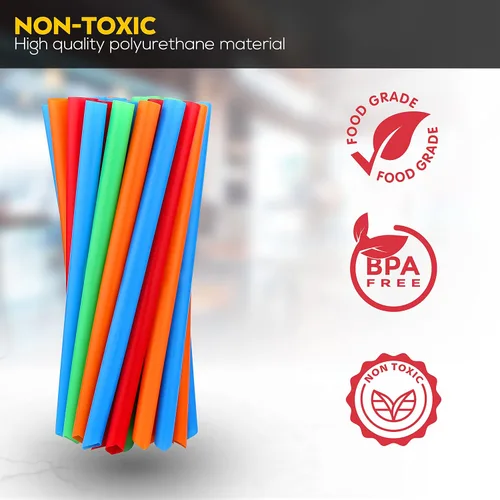 Miniatura 4 de 50 pajitas Boba envueltas individualmente, batido de plástico multicolor, batido gigante, pajitas grandes desechables de boca ancha