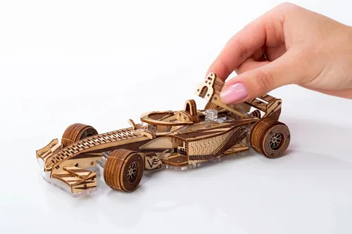 Miniatura 7 de Modelos Veter Mecánicos Madera y Plástico Rompecabezas 3D Racer V3 Fórmula Uno F1 Racing Car Self-Assembly Set