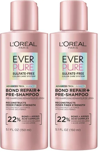 Miniatura 12 de L'Oreal Paris Tratamiento Pre-Champú Sin Sulfatos para Reparación de Enlaces, Reparación Capilar para Cabello Teñido, Decolorado o Dañado, EverPure