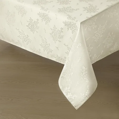 Miniatura 18 de Romanstile Mantel rectangular de jacquard, resistente al agua, elegante, con patrón floral de rosa damasco, mantel decorativo de poliéster lavable