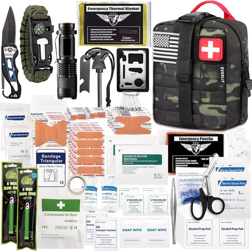 Miniatura 14 de EVERLIT Kit de supervivencia de 250 piezas de primeros auxilios IFAK EMT Molle Kit de supervivencia para equipos al aire libre, kits de emergencia