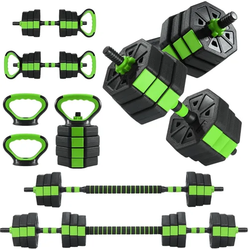 Juego de mancuernas ajustables de 88 libras, juego de mancuernas de peso 4 en 1 con conector, forma octogonal y mango antideslizante, se convierte