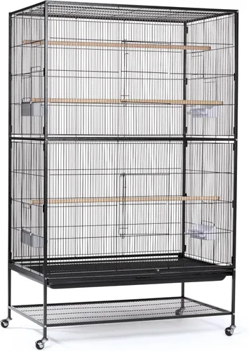 Prevue Hendryx F050 Productos para mascotas Jaula de hierro forjado para vuelo, extra grande, negro Hammertone