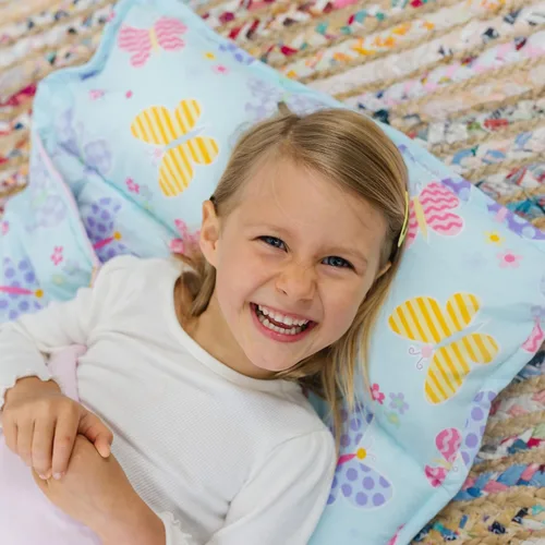 Miniatura 2 de Wildkin Alfombrilla para Siesta Infantil Original – Cómoda Alfombrilla para Dormir con Almohada, Ideal para Escuela y Viajes Jardín de mariposas