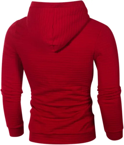 Miniatura 3 de Sudadera con capucha de algodón para hombre, ajuste holgado, secado rápido, manga larga, cómoda, con botones, de forro polar