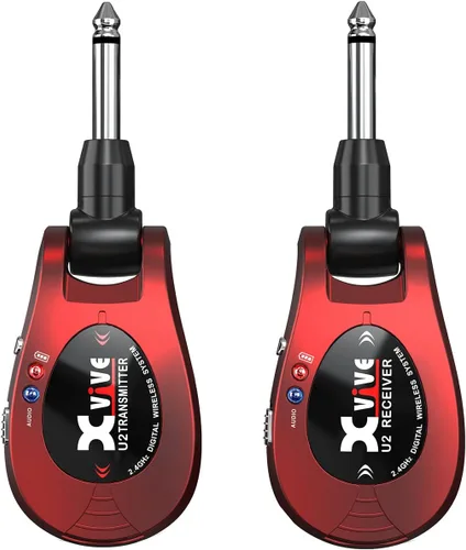 Miniatura 7 de Xvive Sistema inalámbrico de guitarra U2 con transmisor y receptor para guitarras eléctricas, bajo, violín (negro)