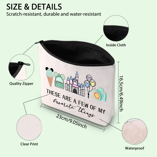 Miniatura 2 de FOTAP Regalo de viaje de vacaciones, bolsa de cosméticos para fanáticos de cuentos de hadas, bolsa de cosméticos para ratón, viaje familiar
