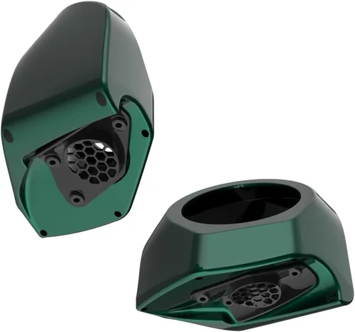 Miniatura 2 de Advanblack Alpine Green Tour Trunk Pack - Paquete de altavoces de 6.5 pulgadas, carcasa de audio trasera, color a juego, paquete de maletero Harley