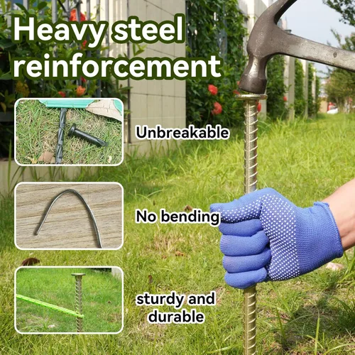 Miniatura 4 de Estacas de barras de refuerzo de 23 pulgadas de largo, anclajes de asfalto de acero galvanizado resistente de 1/2 pulgada de diámetro para golpes