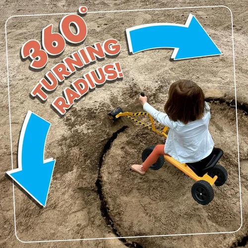 Miniatura 6 de Stargo Excavadora de Juguete para Niños Cavadora de Arena con Ruedas, Juguetes Cavadora de Caja de Arena de Acero para Niños, Juguetes de Arena