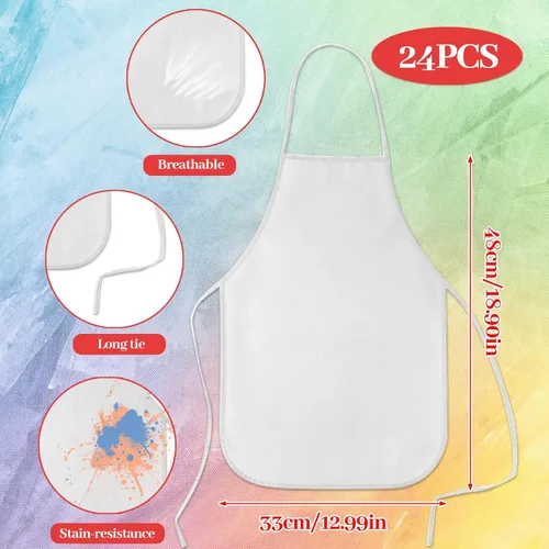 Miniatura 2 de KUUQA 16/24/30/36/40Pcs Delantal para pintar para niños, delantal de pintura para niños, delantal de arte para niños para suministros de pintura