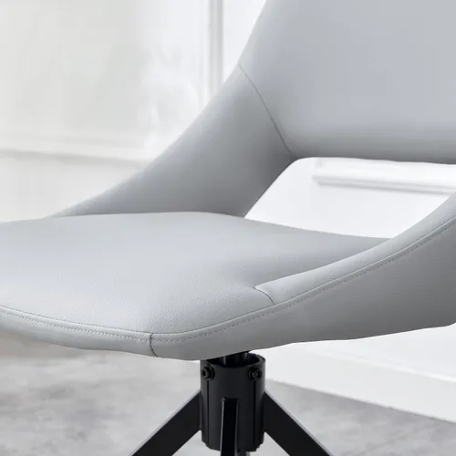 Miniatura 8 de Silla decorativa sin brazos, silla de tocador sin ruedas, juego de 2 sillas de comedor Retorno automático inteligente de 180°, respaldo