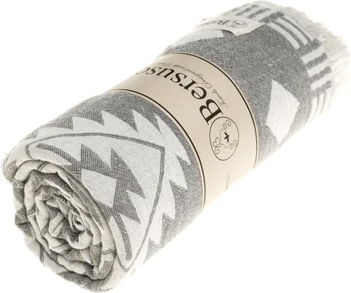 Miniatura 7 de Bersuse Toalla turca de doble capa Belice 100% algodón, 37 x 70 pulgadas, gris plateado