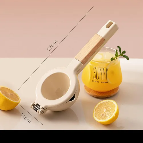 Miniatura 2 de Exprimidor de cítricos, Exprimidor manual de metal Exprimidor de limón con mango de madera, Exprimidor de cítricos de mano Herramienta de cocina