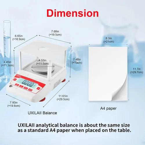Miniatura 5 de Balanza Analítica 100g x 0.001g GN ct Unidad Balanza Electrónica Científica de Laboratorio con Pantalla LCD y RS232 para Laboratorios, Escuelas
