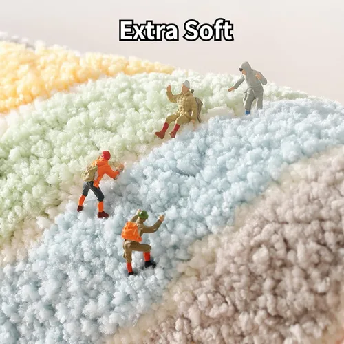 Miniatura 5 de Alfombra de baño, extra suave, acogedora y absorbente, no se desprende, lavable a máquina, antideslizante para suelo de baño, ducha