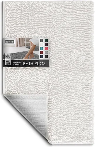 Miniatura 66 de Hearth & Harbor Alfombras de baño, tapete de baño de chenilla - Alfombras de baño lavables a máquina para baño con respaldo antideslizante de goma
