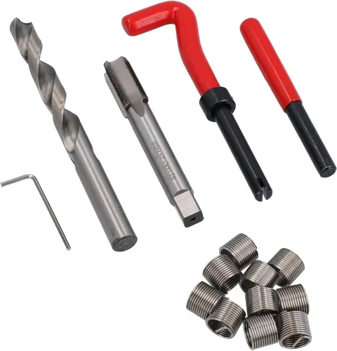 AB Tools -Neilsen M12 x 0.049 in Kit de reparación de rosca/grifo cortador helicoil 15pc Set hilo dañado