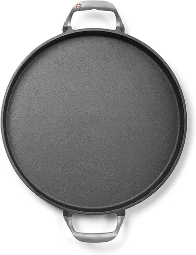 Miniatura 2 de Outset Paella para parrilla y bandeja para pizza profunda, sartén de hierro fundido con asas, 18.15 x 14.11 x 1.25 pulgadas
