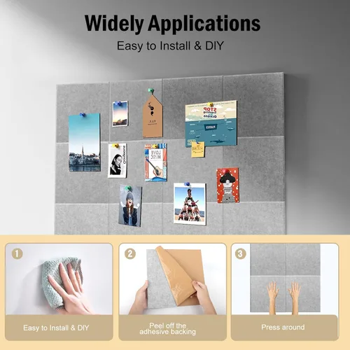 Miniatura 7 de Paquete de 12 paneles acústicos de pared de 0.4 x 12 x 12 pulgadas, paneles de pared insonorizados de alta densidad y ruido para estudio