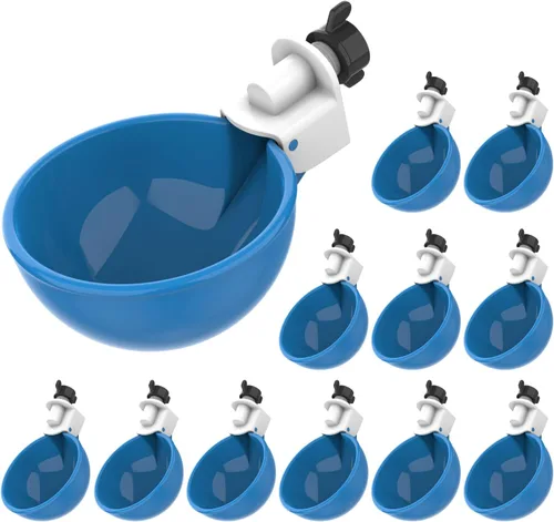 Miniatura 11 de Lil Clucker - Vasos de agua automáticos grandes azules adecuados para patos, gansos, pavos y conejos, kit de alimentador de agua, bebedero para aves