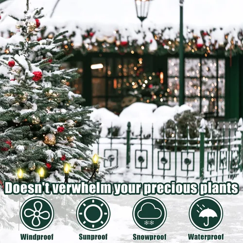 Miniatura 7 de Gisafai 12 piezas de 15 pulgadas Estacas de luz de Navidad universales para patio, césped, día festivo, para tira de luces C9 o C7, estacas de Verde