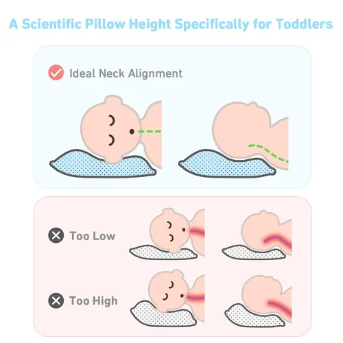 Miniatura 6 de Babebay Paquete de 2 almohadas para niños pequeños, almohadas de algodón de 13 x 18 pulgadas para dormir, lavables a máquina con funda de almohada