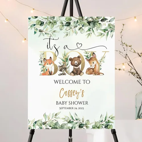 Miniatura 12 de Letrero de bienvenida personalizado de oso azul para niño "We Can Bearly Wait Baby Shower", decoración, letrero de bienvenida para bebé niño