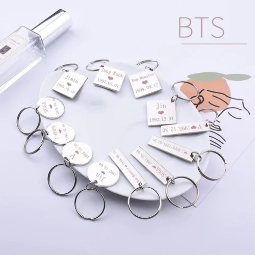 Miniatura 2 de Llavero BTS Bangtan Boys Army Jewelry of Lover Fans regalo ARMY Bangtan Boys llave de acero inoxidable regalo de cumpleaños