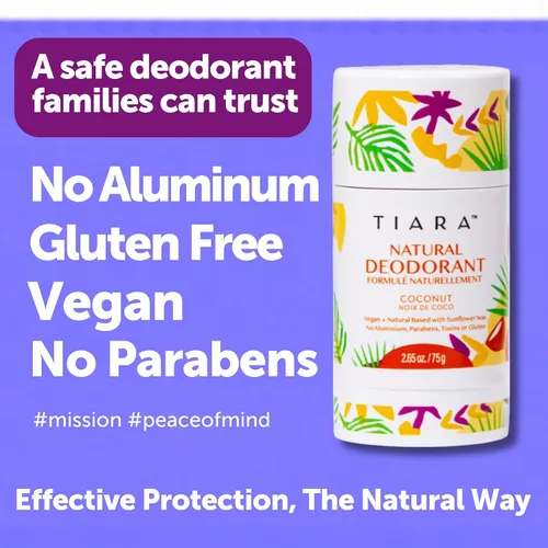 Miniatura 2 de TIARA - Desodorante natural sin aluminio para mujeres y hombres, protección contra olores de larga duración, desodorante para todo el cuerpo,