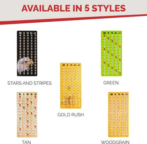 Miniatura 9 de MR CHIPS Tarjeta Maestra de Bingo con Punta de Dedo Anti-Atasco con Ventanas Deslizantes Tarjetas de Cartón Grande para Cantar Estilo Beige Tablero