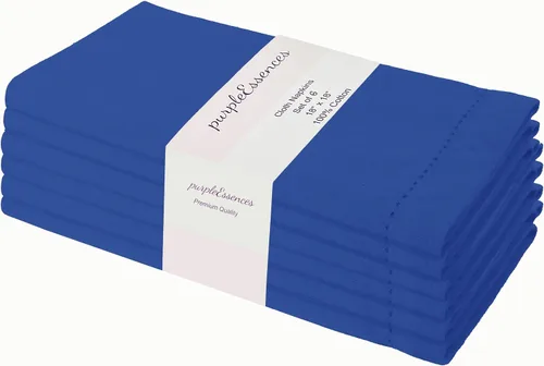 Miniatura 36 de PurpleEssences Juego de 6 servilletas de tela de vainica, 100% algodón, suaves, duraderas, lavables, ideales para bodas, Navidad, vacaciones
