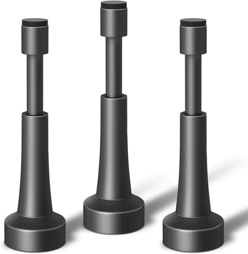 3 topes de puerta de resorte para pared, tope de puerta de 4.33 pulgadas para parte inferior de la puerta, topes de puerta de aluminio con punta de
