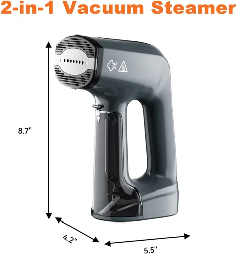 Miniatura 8 de GHORA Vaporizador al vacío para ropa, 3500 Pa, vaporizador de mano de succión fuerte, vaporizador portátil de viaje y plancha de doble modo