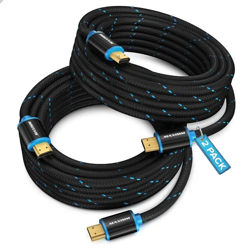 Miniatura 11 de Cable HDMI 4K Ultra HD de 1 pie (paquete de 100) Cable HDMI 2.0 trenzado de nailon, alta velocidad 18Gbps 4K60Hz HDR, 3D, 2160p, 1080p, HDCP 2.2