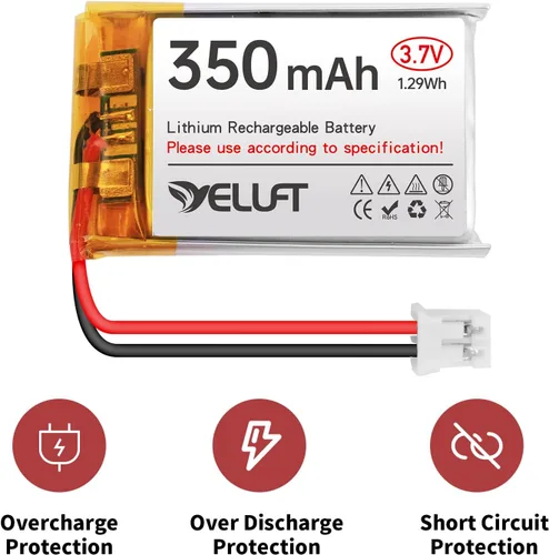 Miniatura 6 de 1pcs 3.7V 350mAh batería de polímero de litio 1S 1C 702030 baterías recargables con placa protectora y enchufe PH2.0 para dispositivo electrónico