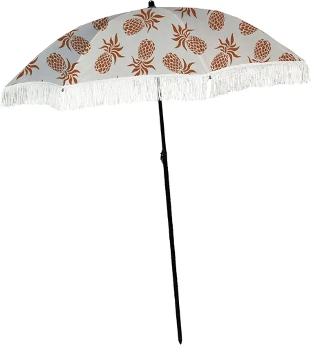 Miniatura 27 de Sombrilla de playa para arena, resistente al viento, con bolsa de anclaje de arena, portátil, flecos, bolsa de mezclilla, cuenta con parte inferior