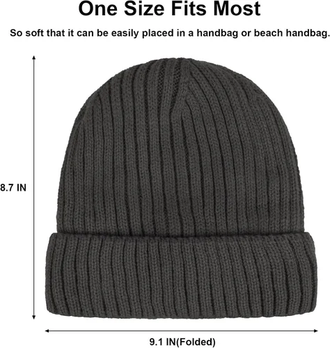 Miniatura 3 de Chalier Gorros de invierno para hombre, gorro de punto holgado, cálido y holgado