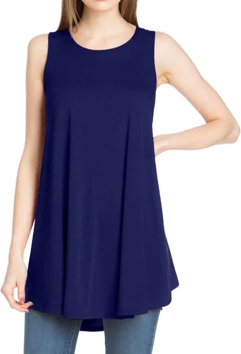 Miniatura 5 de Azules Sleeveless Tunic Tops for Women – Flowy Loose Fit Rayon Tank Tops Dressy Long Tunics for Leggings & Summer Outfits