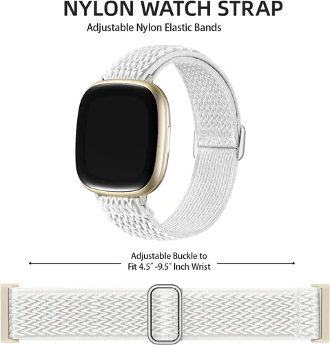 Miniatura 2 de Paquete de 10 correas para Fitbit Versa 3/Fitbit Versa 4 Band/Fitbit Sense bandas para hombres y mujeres, correa elástica ajustable de nailon
