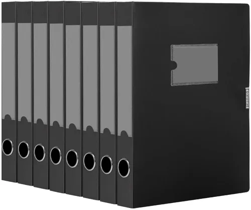 Miniatura 14 de HUA JIE Cajas de almacenamiento A4 de plástico con tapa, organizador de carpetas de archivos, caja de archivos para oficina, papel tamaño carta