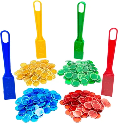 Miniatura 6 de SEETOOOGAMES Juego de chips de bingo de varita magnética, 300 fichas de metal con 3 varitas magnéticas para aula, aprendizaje de ciencias, conteo