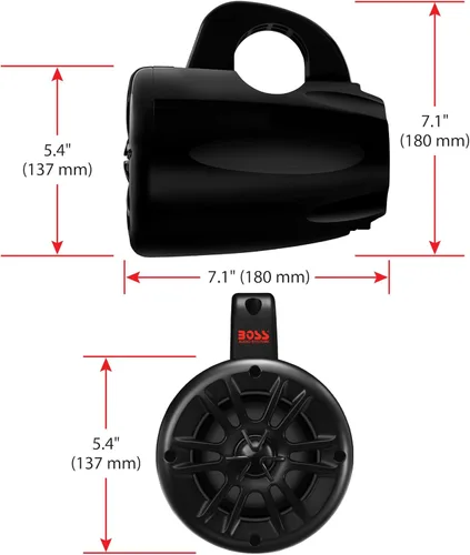 Miniatura 6 de BOSS Audio Systems MRWT40 ATV UTV Marine - Sistema Waketower resistente a la intemperie – Altavoces estéreo de 4 pulgadas, rango completo, 2 vías