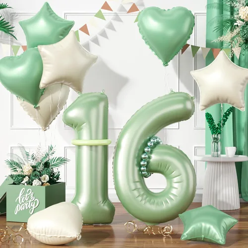 Miniatura 41 de Globos dorados de color champán con el número 11, globos de oro claro, globo de aluminio dorado con forma de corazón con estrella y globo largo