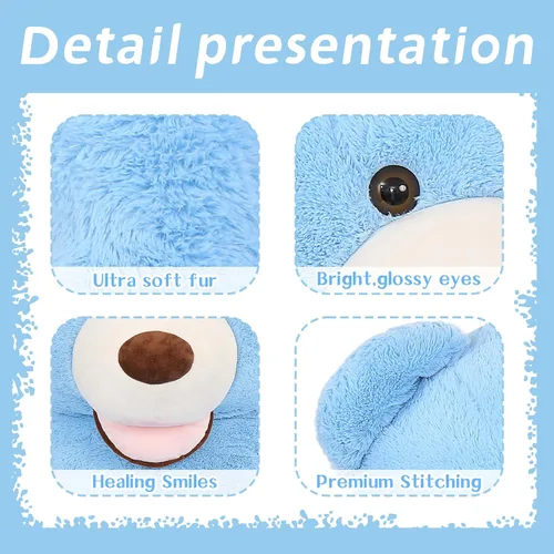 Miniatura 6 de MaoGoLan Oso de peluche gigante de 5 pies, lindo oso de peluche de San Valentín animal de peluche con cara sonriente, regalo para novia, novio